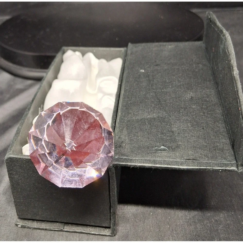 Pink Faux Crystal Diamond Top Wine Bottle Stopper Chrome Barware Gift Boxed